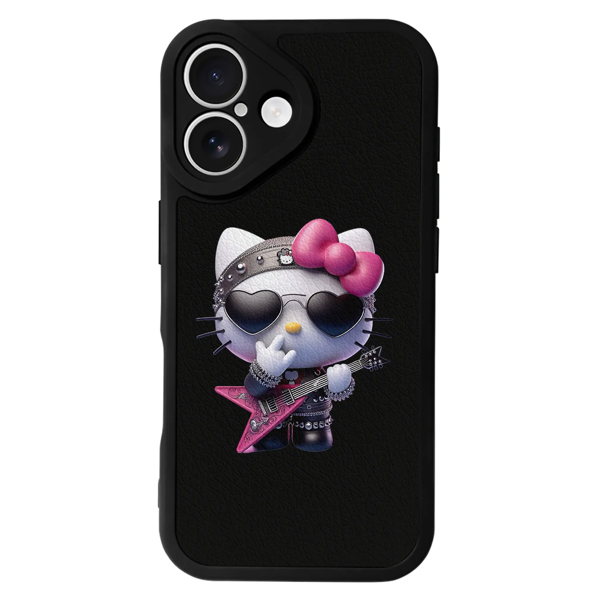 サンリオ グッズ,ハローキティ - IPhone 16シリーズ対応 ・ シリコンスマホケース ・ レザー調 ・ 高精度フィット ・ 耐衝撃 ・ ワイヤレス充電対応 ・ 精密カット